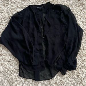 Love Culture Sheer Black Buttondown
